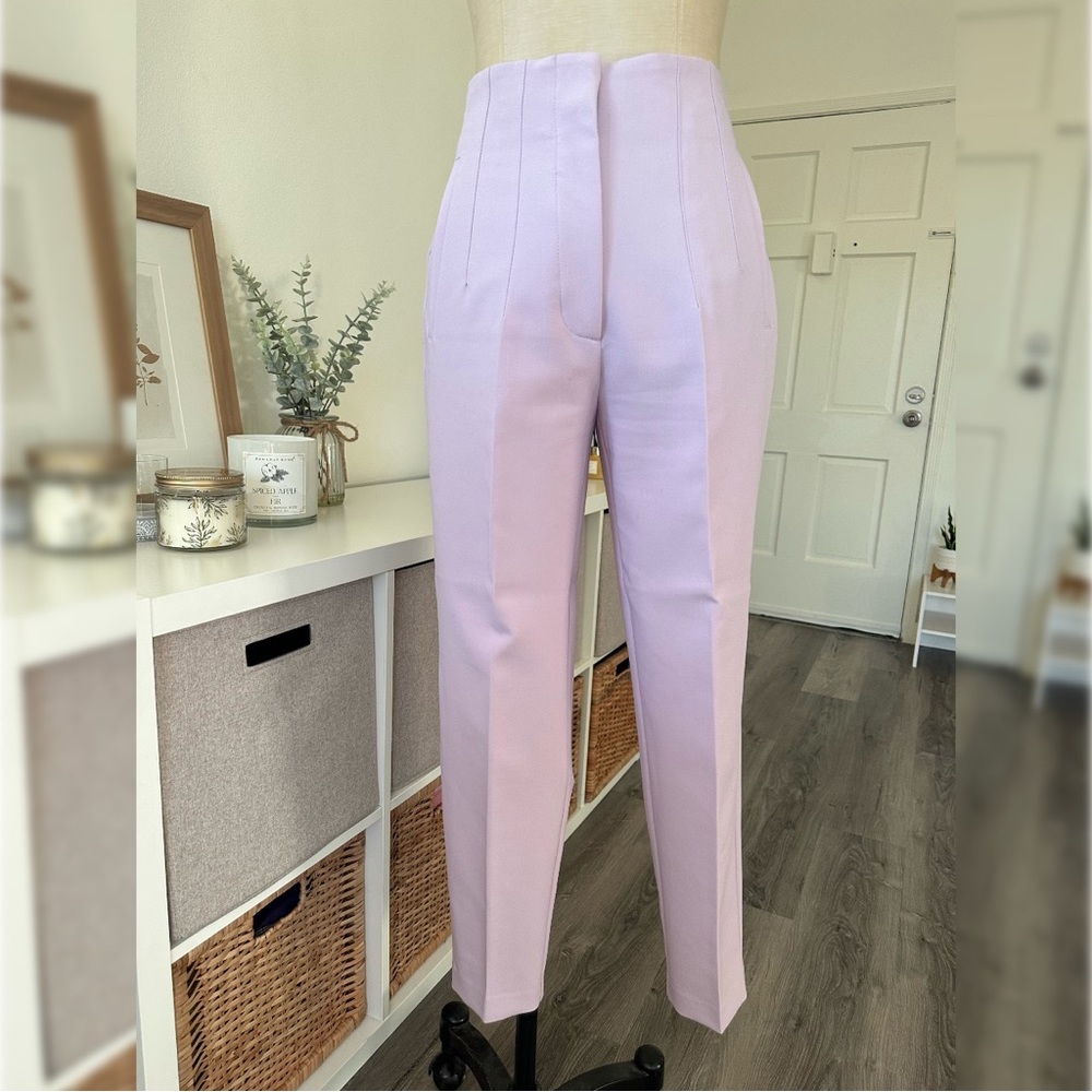 Zara Lilac High-Waisted Trousers